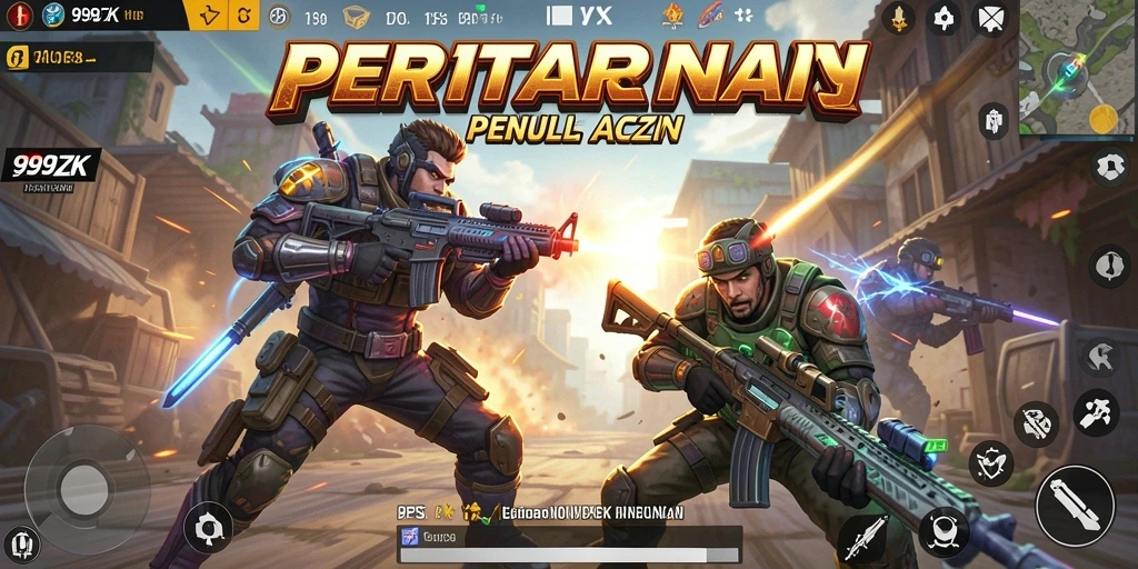 Screenshot 999ZK menampilkan aksi tembak-menembak dalam pertempuran yang intens.