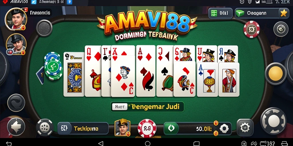 Screenshot AMAVI88 menampilkan pengalaman gameplay Domino yang seru.