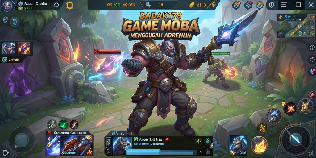 Tangkapan layar BADAK178 menampilkan aksi seru dalam gameplay MOBA.