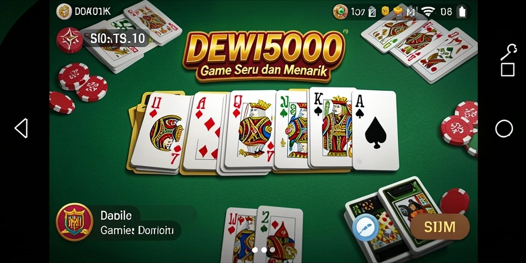 Screenshot gameplay DEWI5000 yang menampilkan suasana permainan Domino yang seru.