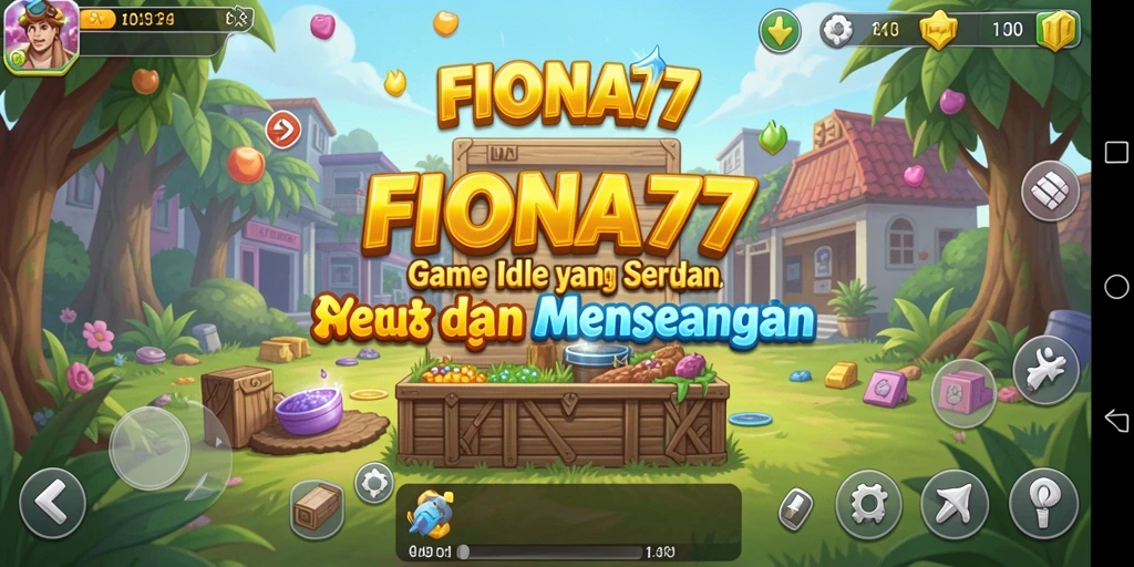 Tampilan gameplay FIONA77 dengan karakter yang ceria dan interaksi menarik.