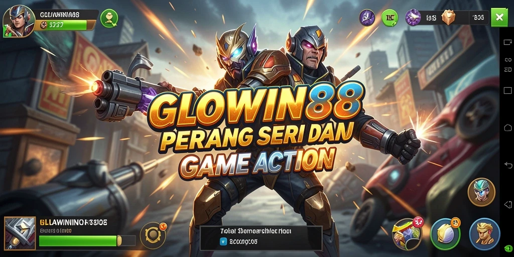 Tampilan aksi seru dalam GLOWIN88 saat pertempuran berlangsung.