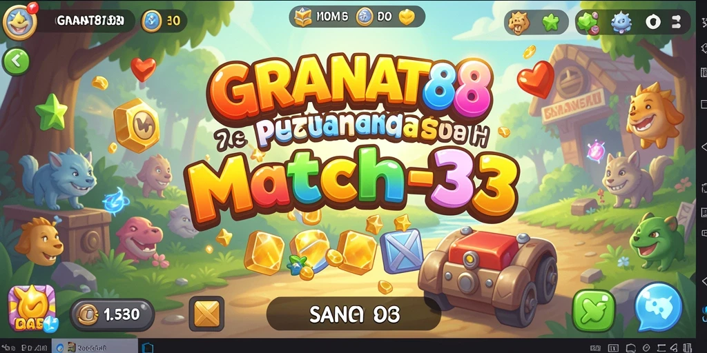 Tampilan gameplay seru di GRANAT88 dengan tantangan Match-3.