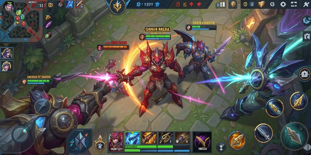 Screenshot gameplay <strong>HOKI123</strong> menampilkan aksi heroik dan strategis.