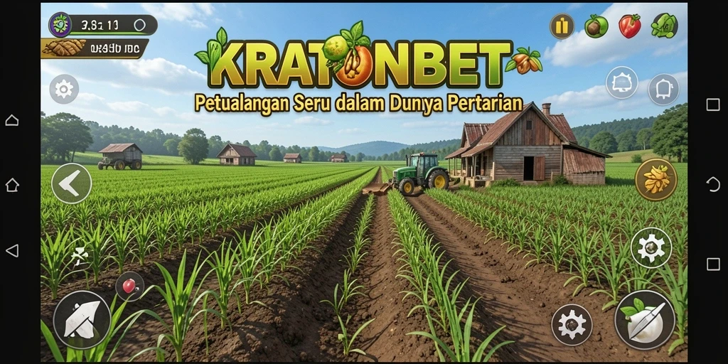 Tampilan gameplay KRATONBET yang realistis dengan berbagai tanaman.