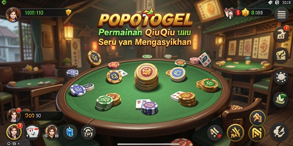 Tampilan gameplay seru dari POPOTOGEL yang menampilkan QiuQiu.