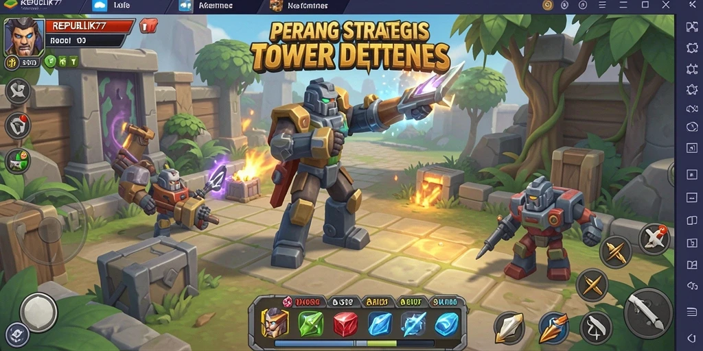 Gameplay Tower Defense yang seru dan strategis.