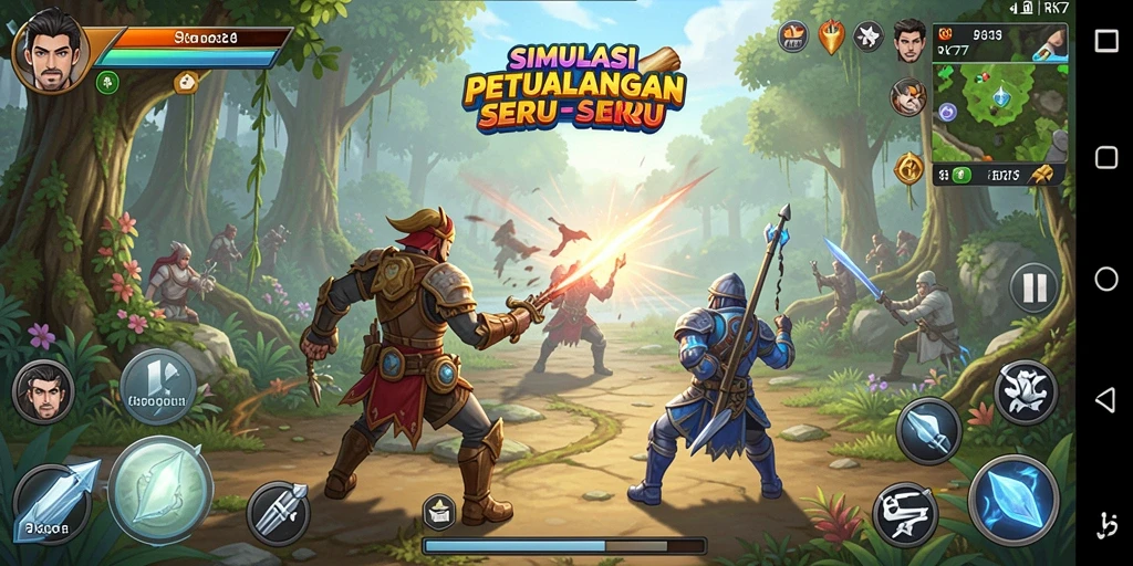 Screenshot utama RK77 menampilkan gameplay seru dan interaksi pemain.