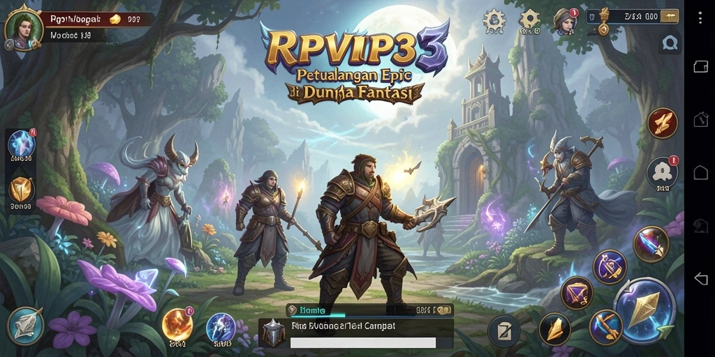 Tampilan menakjubkan dari gameplay RPG RPVIP3 yang seru.