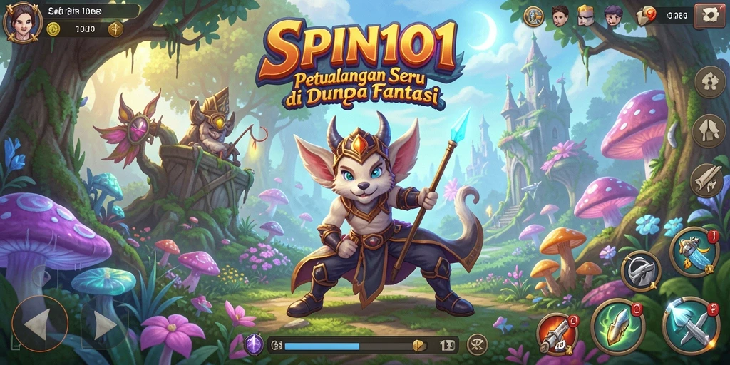 Screenshot SPIN101 yang menampilkan aksi petualangan seru dan menegangkan.