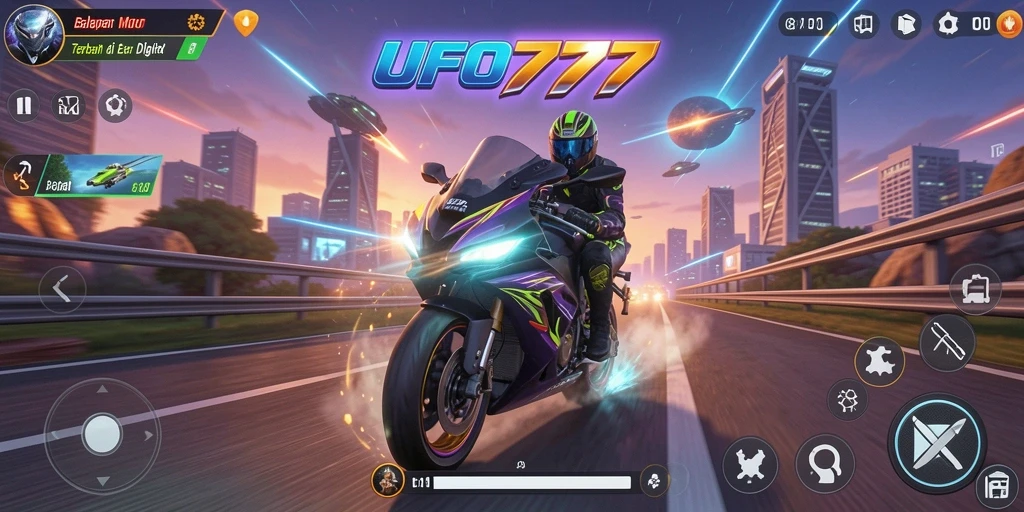 Gameplay seru dengan balapan motor yang mendebarkan.